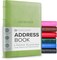 Gallery Leather Large Address Book with Alphabetical Tabs up to 480 records, Leather Notebook Hardcover, Telephone and Address Books - 9x7,